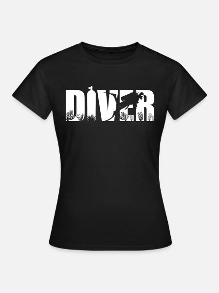 Taucher T-Shirt Tauchen Taucher - Frauen T-Shirt - Schwarz