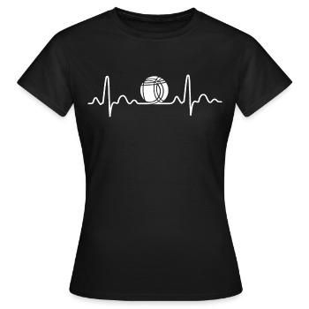 petanque heartbeat bocce ball petanque - Women's T-Shirt - black - Front - AI Model Female 172 dark (172cm)