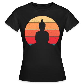 Bouddhisme Bouddha vintage pour les amateurs de bouddhisme - T-shirt Femme - noir - Devant - AI Model Female 172 dark (172cm)
