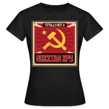 Funny Russian Spy USSR Soviet Union Russia Hammer - Frauen T-Shirt - Schwarz - Vorne - AI Model Female 172 dark (172cm)