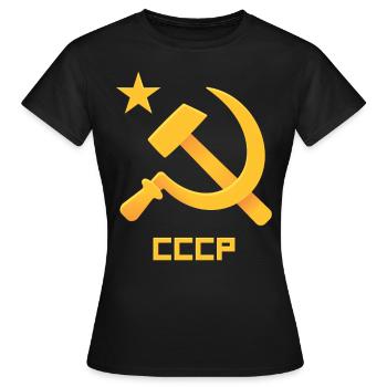 USSR Soviet Union Russia Hammer Sickel USSR Flag C - Frauen T-Shirt - Schwarz - Vorne - AI Model Female 172 dark (172cm)