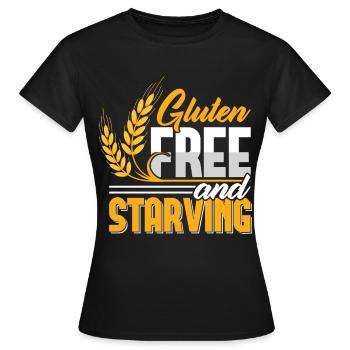 Drôle sans gluten et affamé - T-shirt Femme - noir - Devant - AI Model Female 172 dark (172cm)