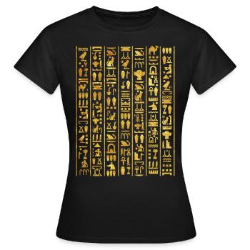 Hiéroglyphes égyptiens pour archéologue - T-shirt Femme - noir - Devant - AI Model Female 172 dark (172cm)