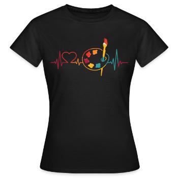 Painter Heartbeat For Painter - Frauen T-Shirt - Schwarz - Vorne - AI Model Female 172 dark (172cm)