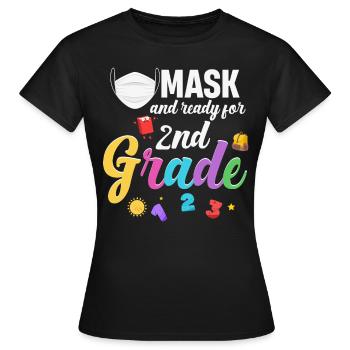 Masque et prêt pour la 2ème classe, prêt pour - T-shirt Femme - noir - Devant - AI Model Female 172 dark (172cm)