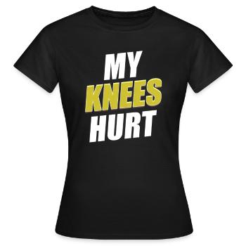 Meine Knie Schmerzen Lustige Verletzung - Frauen T-Shirt - Schwarz - Vorne - AI Model Female 172 dark (172cm)