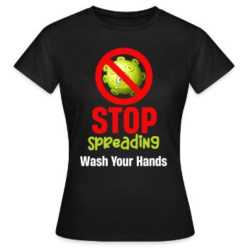 Arrêtez d’utiliser des germes contre les bactéries lors du lavage - T-shirt Femme - noir - Devant - AI Model Female 172 dark (172cm)