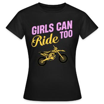 Mädchen Können Auch Sportbike Fahren - Frauen T-Shirt - Schwarz - Vorne - AI Model Female 172 dark (172cm)
