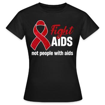 Bekämpfen Sie Aids, Nicht Menschen Mit Aids - Frauen T-Shirt - Schwarz - Vorne - AI Model Female 172 dark (172cm)