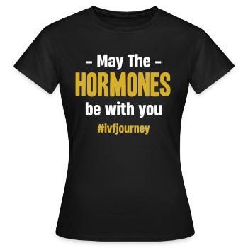 Que les hormones soient avec vous. FIV, - T-shirt Femme - noir - Devant - AI Model Female 172 dark (172cm)