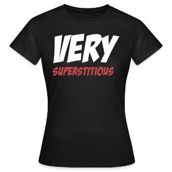 superstitious, funny, unhappy, occult - Women's T-Shirt - black - Front - AI Model Female 172 dark (172cm)