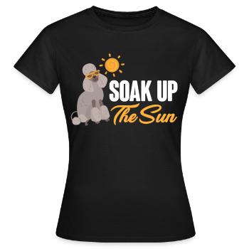 Profitez du soleil ! Bain de soleil en été - T-shirt Femme - noir - Devant - AI Model Female 172 dark (172cm)