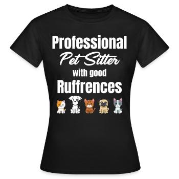 Pet sitter professionnel avec de bonnes fioritures - T-shirt Femme - noir - Devant - AI Model Female 172 dark (172cm)