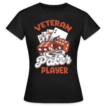 Joueur de poker expérimenté, croupier de Holdem, - T-shirt Femme - noir - Devant - AI Model Female 172 dark (172cm)