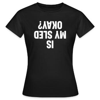 Est-ce que ma luge est en bon état ? - T-shirt Femme - noir - Devant - AI Model Female 172 dark (172cm)