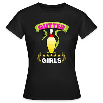 Bowling Lady Nudelholz Sport Strike Humor Gosse - Frauen T-Shirt - Schwarz - Vorne - AI Model Female 172 dark (172cm)