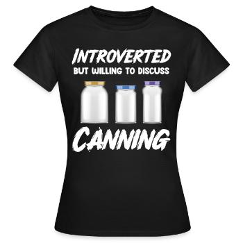 Introverti, mais prêt à parler de la - T-shirt Femme - noir - Devant - AI Model Female 172 dark (172cm)