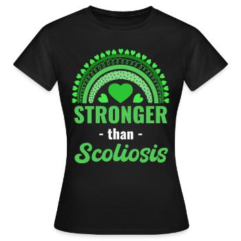 Stärker Als Skoliose Rückenstütze - Frauen T-Shirt - Schwarz - Vorne - AI Model Female 172 dark (172cm)