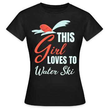 Cette fille aime faire du ski nautique jet ski - T-shirt Femme - noir - Devant - AI Model Female 172 dark (172cm)