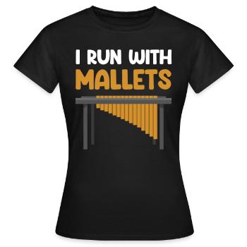 Je cours avec des maillets Marimba Lover Orchestra - T-shirt Femme - noir - Devant - AI Model Female 172 dark (172cm)