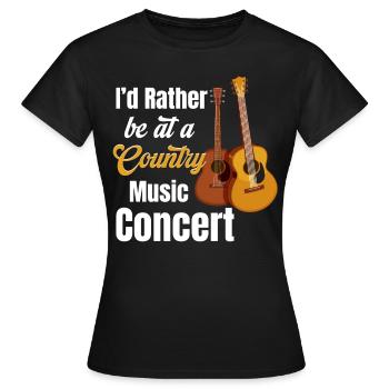 Ich Wäre Lieber Auf Einem Country-konzert - Frauen T-Shirt - Schwarz - Vorne - AI Model Female 172 dark (172cm)