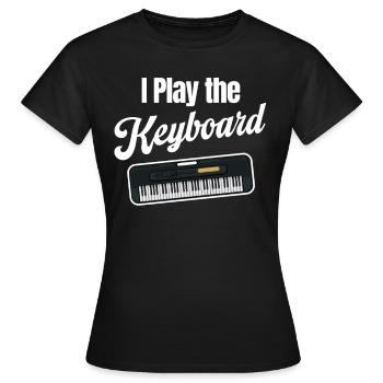 Je joue la valse au clavier, claviériste, - T-shirt Femme - noir - Devant - AI Model Female 172 dark (172cm)