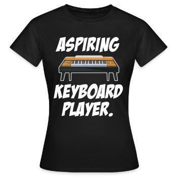 Claviériste en herbe Valse Claviériste - T-shirt Femme - noir - Devant - AI Model Female 172 dark (172cm)