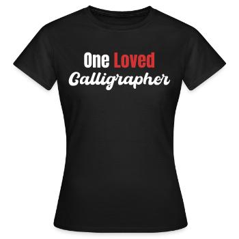 A beloved calligrapher, funny craftsmen, - Women's T-Shirt - black - Front - AI Model Female 172 dark (172cm)