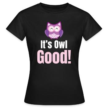 C’est bon hibou ! Costume d’Halloween Jeux de mots - T-shirt Femme - noir - Devant - AI Model Female 172 dark (172cm)