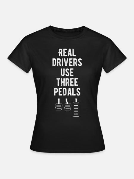 Les vrais cyclistes utilisent trois pédales plus drôles - T-shirt Femme - noir