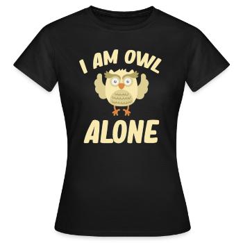 Je suis hibou seul jeux de mots Halloween Costume - T-shirt Femme - noir - Devant - AI Model Female 172 dark (172cm)