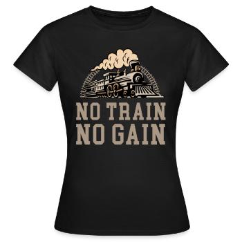 Pas de train, pas de gain, pilote, moteur, transmission - T-shirt Femme - noir - Devant - AI Model Female 172 dark (172cm)