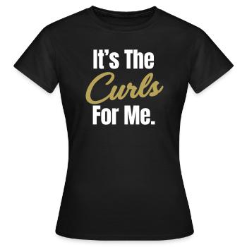 C’est les boucles pour moi drôle bouclés - T-shirt Femme - noir - Devant - AI Model Female 172 dark (172cm)