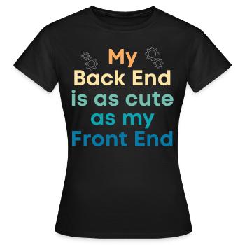 Mon backend est aussi mignon que le mien - T-shirt Femme - noir - Devant - AI Model Female 172 dark (172cm)