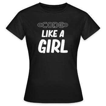 Coder comme une fille programmeuse fille ordinateur - T-shirt Femme - noir - Devant - AI Model Female 172 dark (172cm)