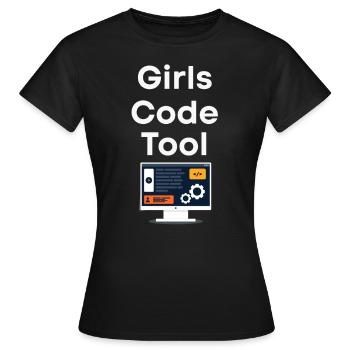 Girls program programmers too - Women's T-Shirt - black - Front - AI Model Female 172 dark (172cm)