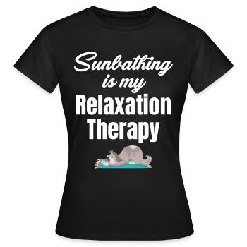 Les bains de soleil sont ma thérapie de relaxation - T-shirt Femme - noir - Devant - AI Model Female 172 dark (172cm)