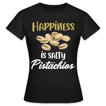 Le bonheur, c’est mon amant de pistaches salées avec - T-shirt Femme - noir - Devant - AI Model Female 172 dark (172cm)