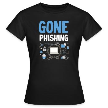 Gone Phishing Drôle - T-shirt Femme - noir - Devant - AI Model Female 172 dark (172cm)