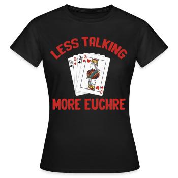 Moins de paroles, plus de Mahjong avec croupier du casino Euchre - T-shirt Femme - noir - Devant - AI Model Female 172 dark (172cm)
