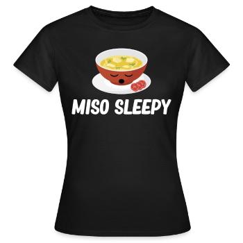 Miso Sleepy Miso Jeux de mots Asiatique Chinois - T-shirt Femme - noir - Devant - AI Model Female 172 dark (172cm)