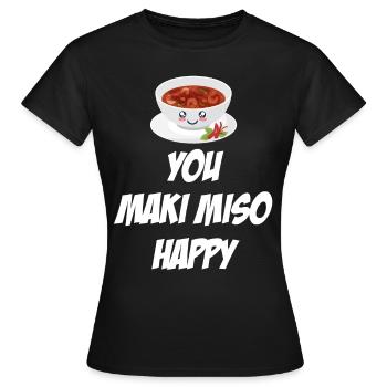 Vous Maki Miso Happy Cuisine Asiatique Chinoise - T-shirt Femme - noir - Devant - AI Model Female 172 dark (172cm)