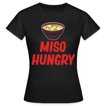 Miso Hungry Miso Puns Asiatique Chinois - T-shirt Femme - noir - Devant - AI Model Female 172 dark (172cm)