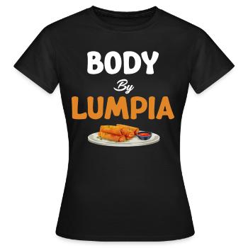 Body By Lumpia Pinoy Shanghai Lover Adobo - T-shirt Femme - noir - Devant - AI Model Female 172 dark (172cm)