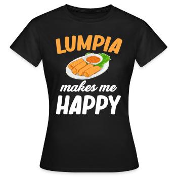 Lumpia me rend heureux Pinoy Shanghai Adobo - T-shirt Femme - noir - Devant - AI Model Female 172 dark (172cm)