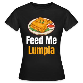 Nourrissez-moi Lumpia Pinoy Shanghai Lover Adobo - T-shirt Femme - noir - Devant - AI Model Female 172 dark (172cm)