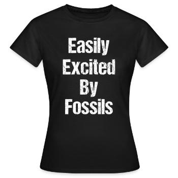 S’enthousiasme facilement pour les fossiles Plus drôle - T-shirt Femme - noir - Devant - AI Model Female 172 dark (172cm)