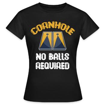 Cornhole No Balls Required Tossing Tailgating - Women's T-Shirt - black - Front - AI Model Female 172 dark (172cm)