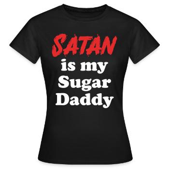 Satan est mon Sugar Daddy Antéchrist Humour Gothique - T-shirt Femme - noir - Devant - AI Model Female 172 dark (172cm)