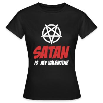 Satan est ma Saint-Valentin Antéchrist Humour Satanique - T-shirt Femme - noir - Devant - AI Model Female 172 dark (172cm)